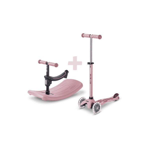 Mini Micro Deluxe Rock & Go LED paspirtukas | Dusty Rose