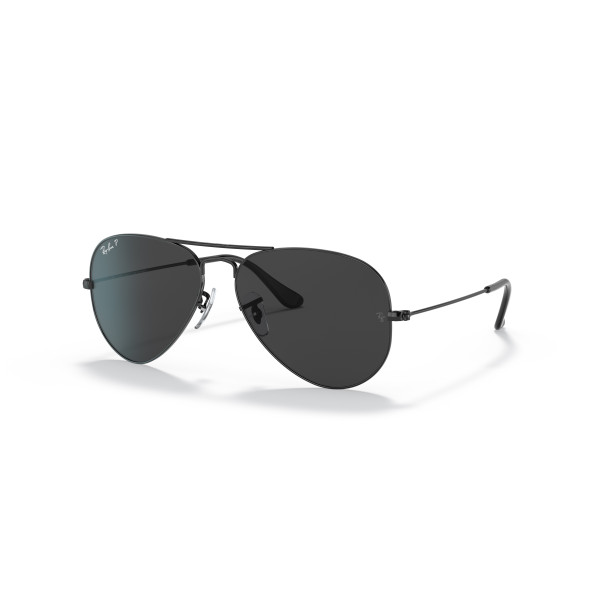 Ray-Ban Aviator Metal Large Sunglasses | Polarised | Black - Black