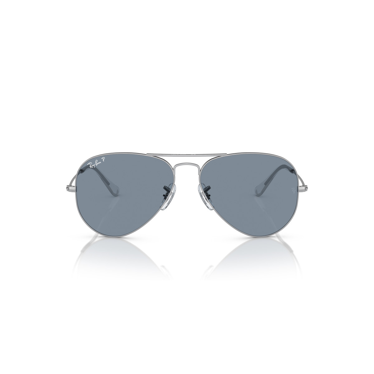 Ray-Ban Aviator Metal Large akiniai | Polarized | Silver - Blue