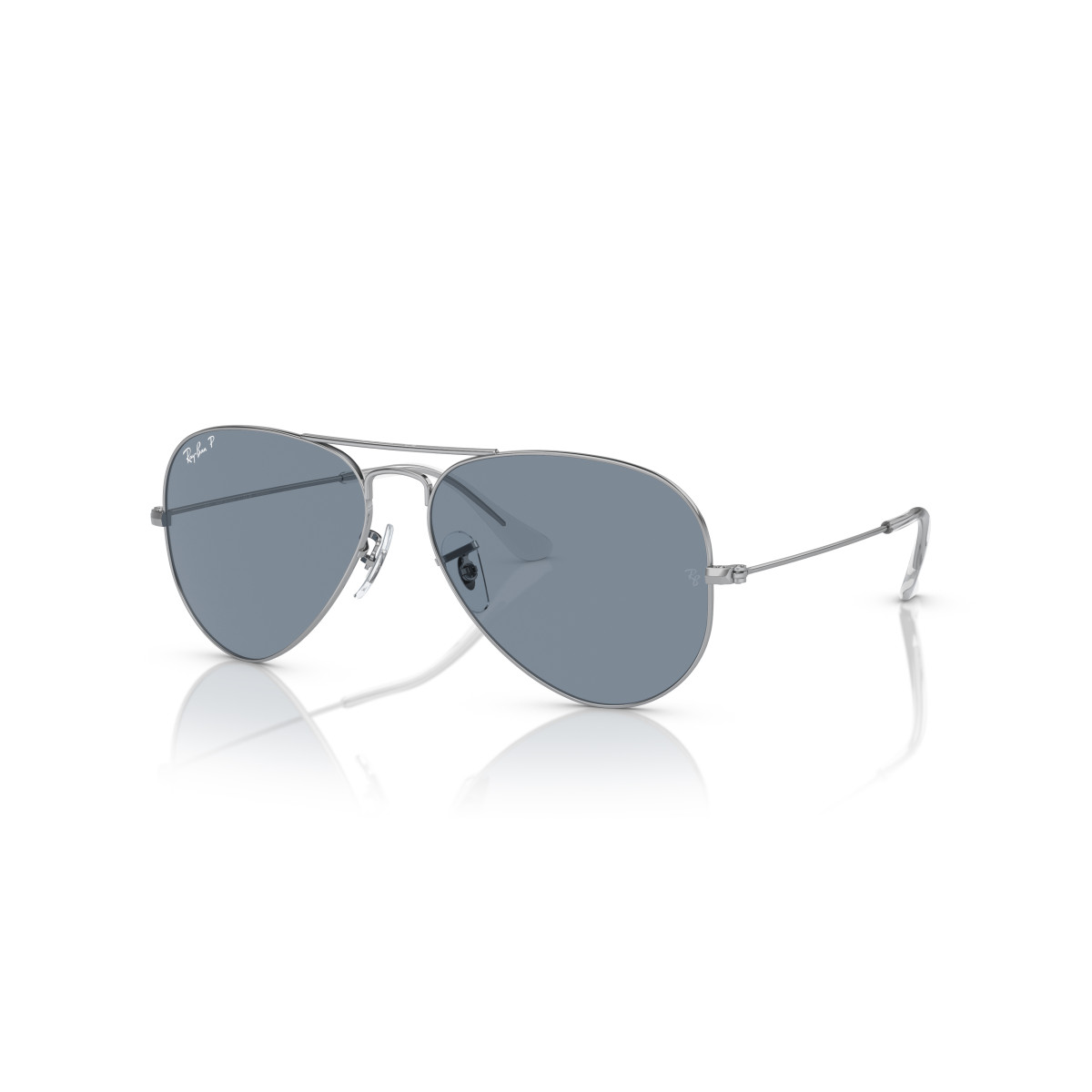 Ray-Ban Aviator Metal Large akiniai | Polarized | Silver - Blue