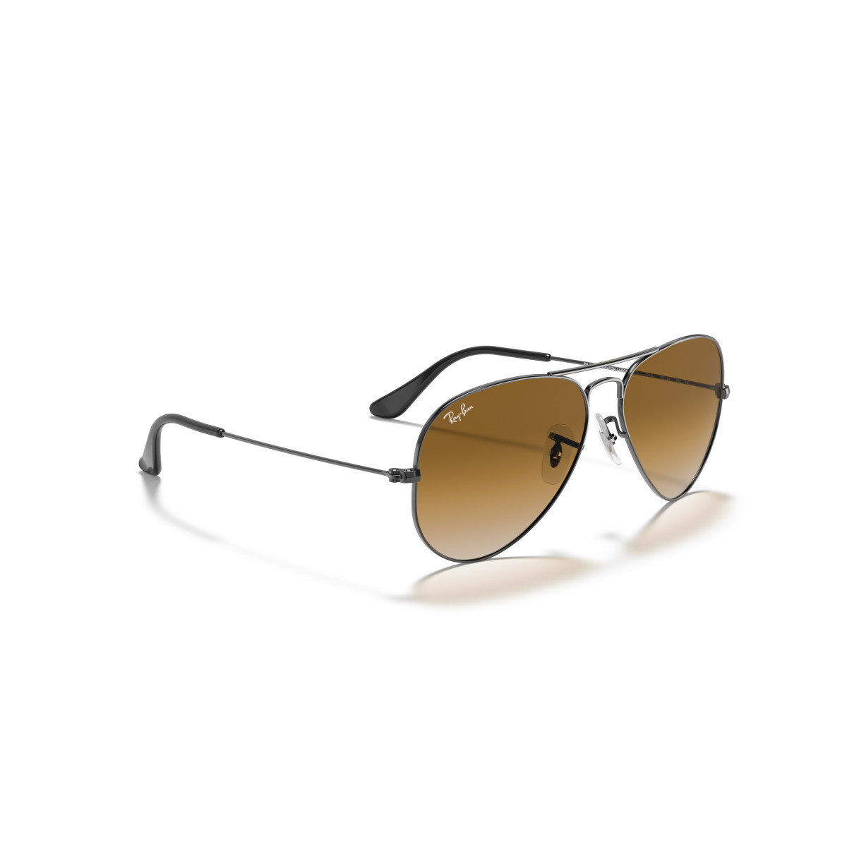 Ray-Ban Aviator Metal Large Sunglasses | Gunmetal - Light Brown Gradient