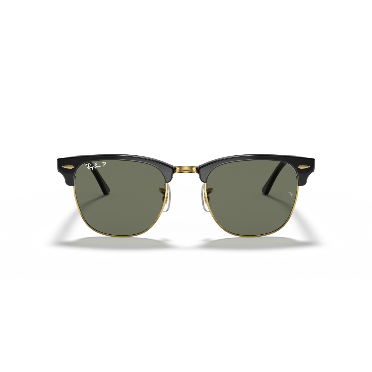 Ray-Ban Clubmaster Classic Sunglasses | Polarised | Black & Gold - G-15 Green
