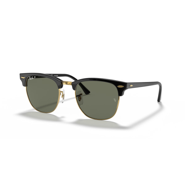 Ray-Ban Clubmaster Classic Sunglasses | Polarised | Black & Gold - G-15 Green