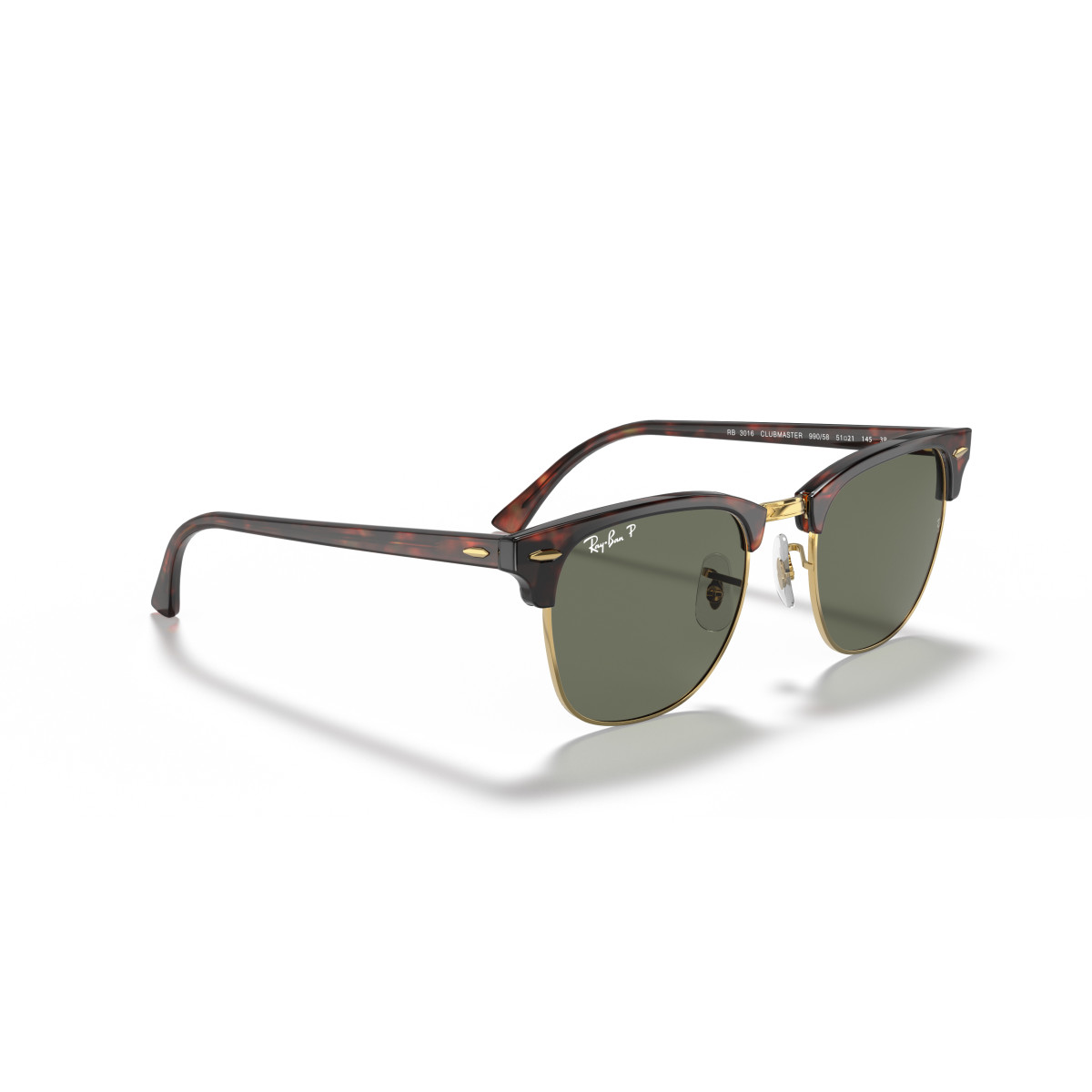 Ray-Ban Clubmaster Classic Sunglasses | Polarised | Tortoise On Gold - G-15 Green