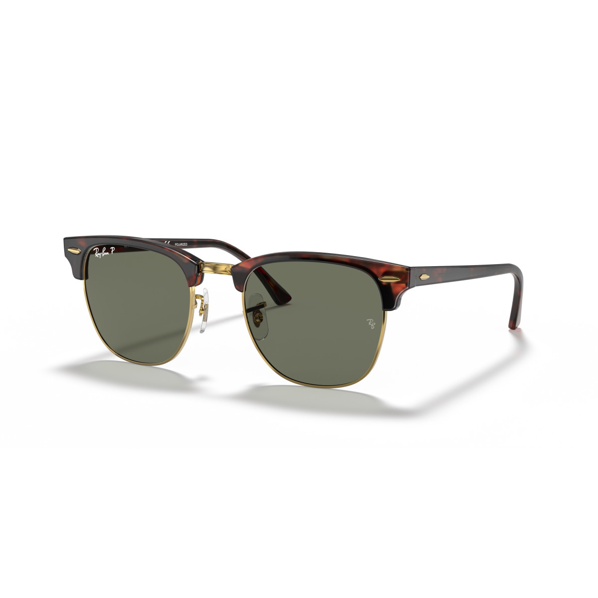 Ray-Ban Clubmaster Classic Sunglasses | Polarised | Tortoise On Gold - G-15 Green