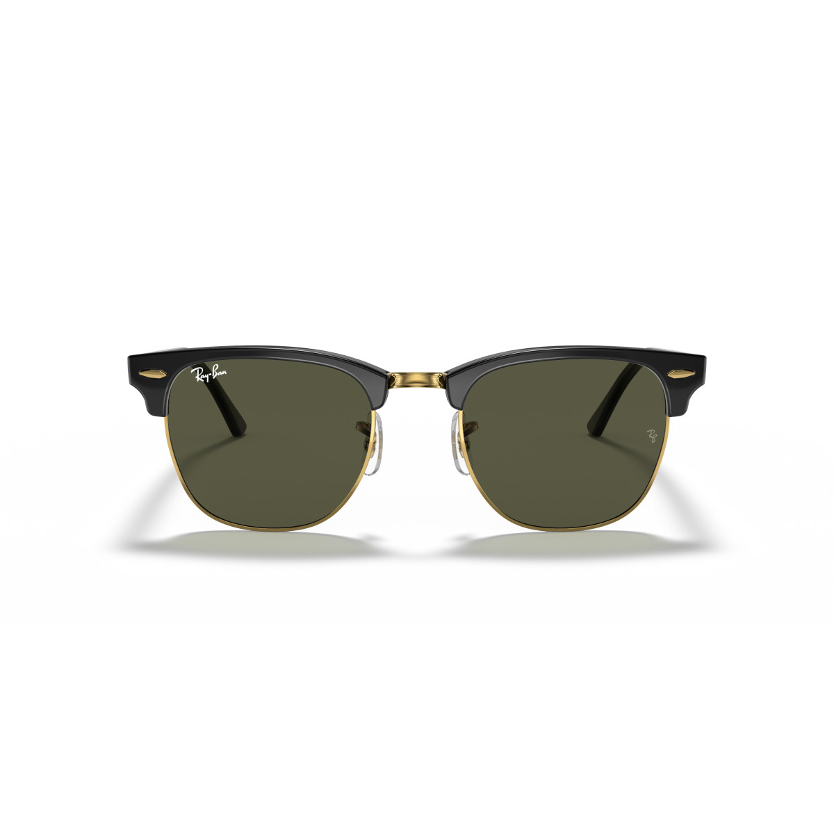 Ray-Ban Clubmaster Classic Sunglasses | Black On Gold - G-15 Green