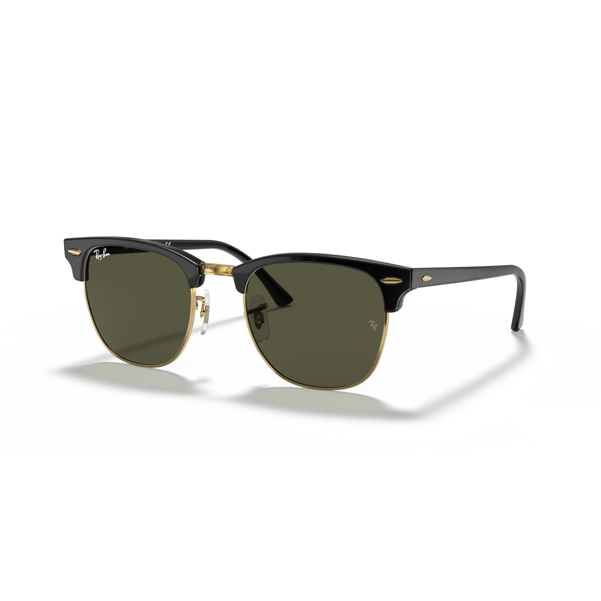 Ray-Ban Clubmaster Classic Sunglasses | Black On Gold - G-15 Green