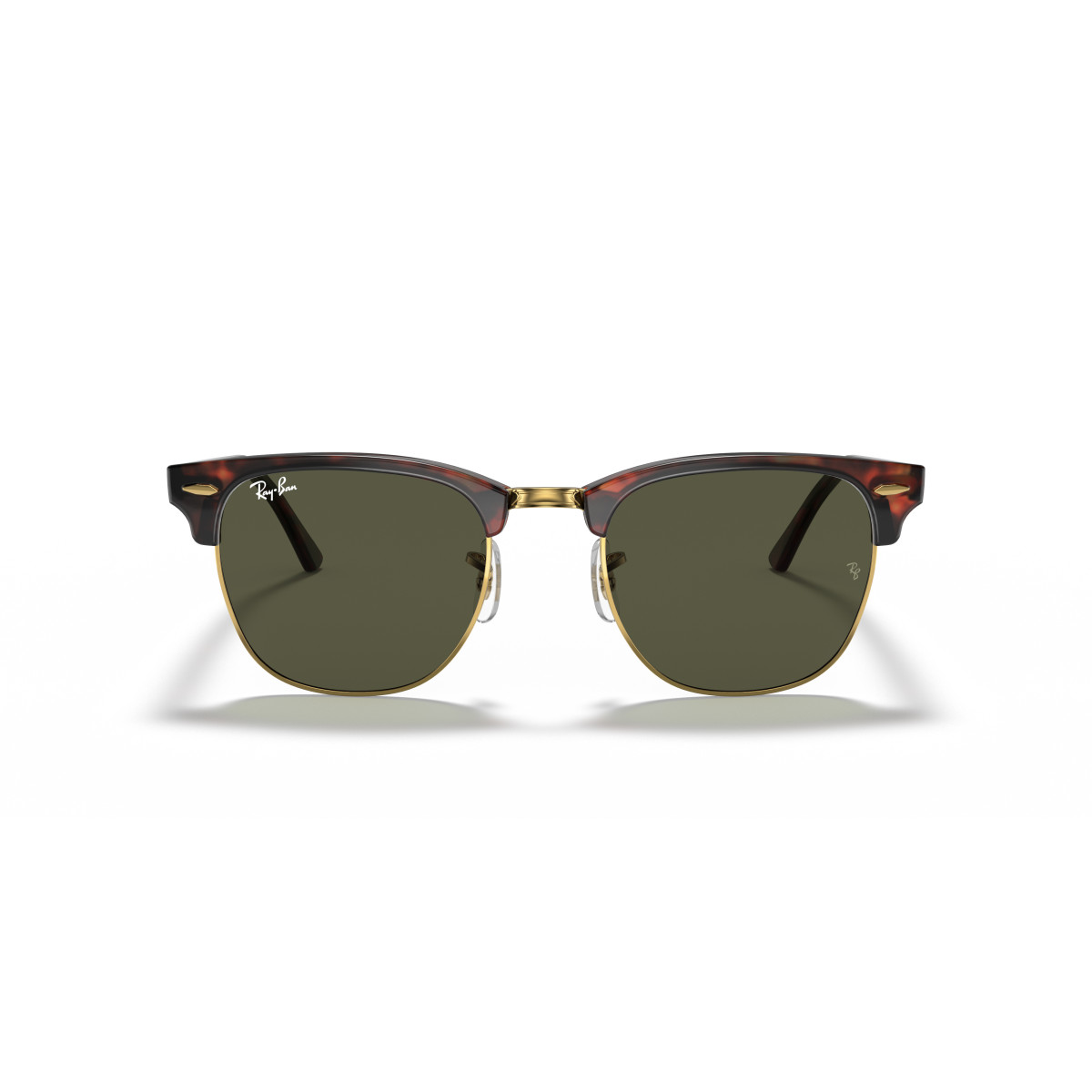 Ray-Ban Clubmaster Classic Sunglasses | Tortoise On Gold - G-15 Green