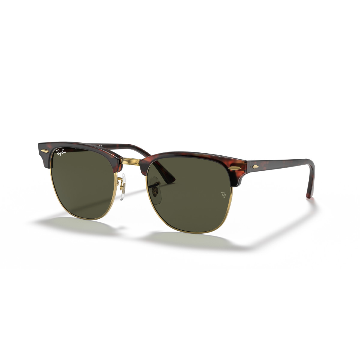 Ray-Ban Clubmaster Classic Sunglasses | Tortoise On Gold - G-15 Green