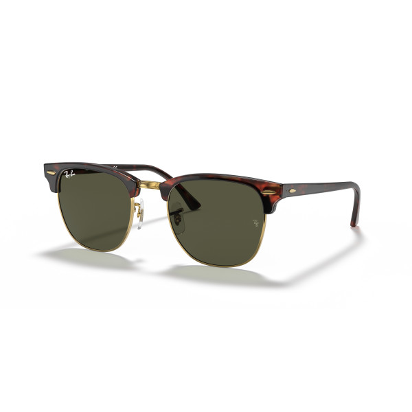 Ray-Ban Clubmaster Classic Sunglasses | Tortoise On Gold - G-15 Green