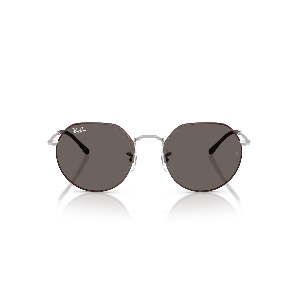 Ray-Ban Jack akiniai | Matt Havana On Matt Silver - Dark Grey