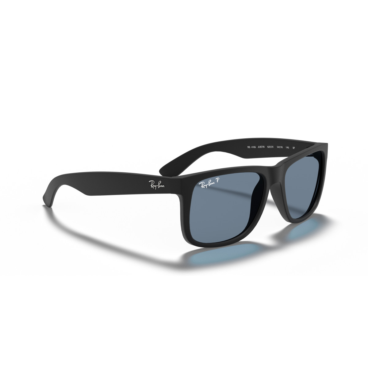 Ray-Ban Justin Classic akiniai | Polarized | Rubber Black - Dark Blue
