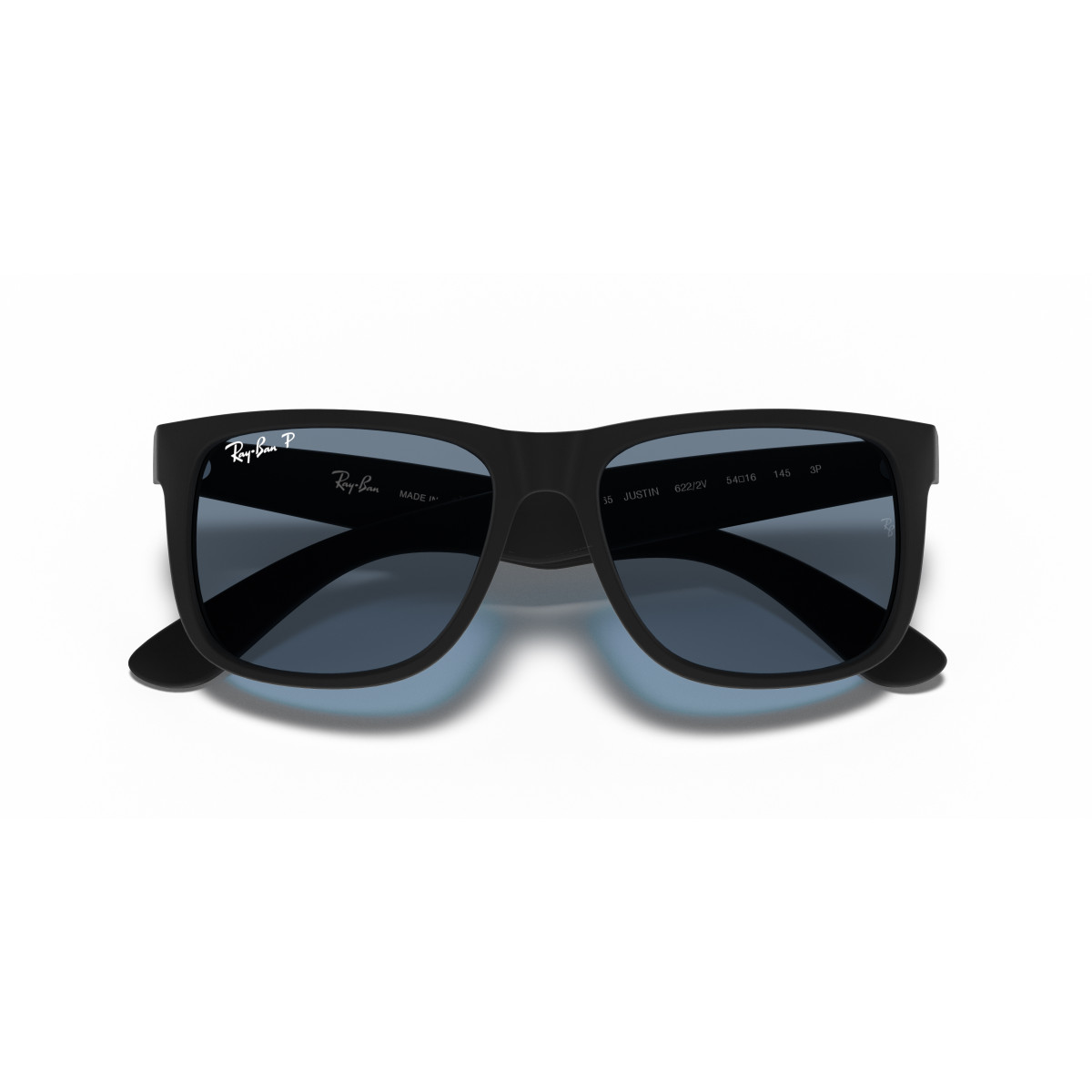 Ray-Ban Justin Classic akiniai | Polarized | Rubber Black - Dark Blue