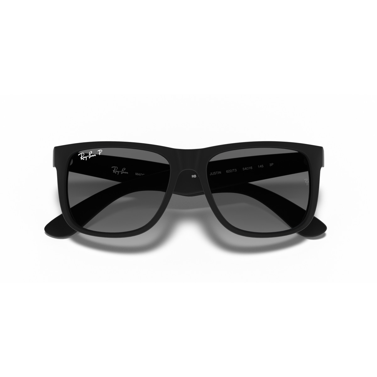 Ray-Ban Justin Classic akiniai | Polarized | Rubber Black - Light Grey