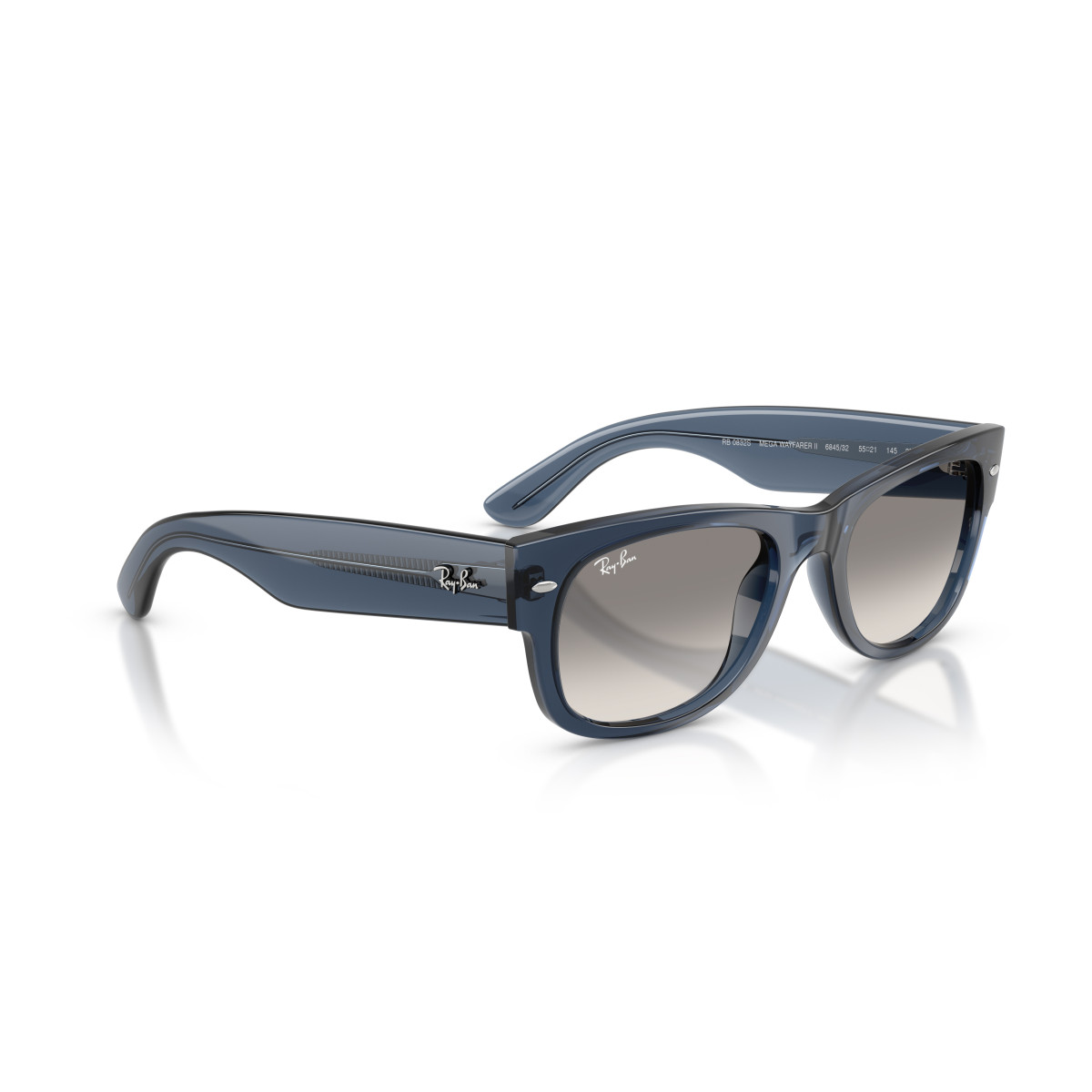 Ray-Ban Mega Wayfarer II akiniai | Transparent Dark Blue - Clear Gradient Grey