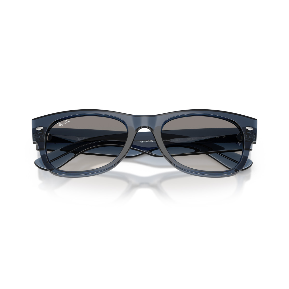 Ray-Ban Mega Wayfarer II akiniai | Transparent Dark Blue - Clear Gradient Grey