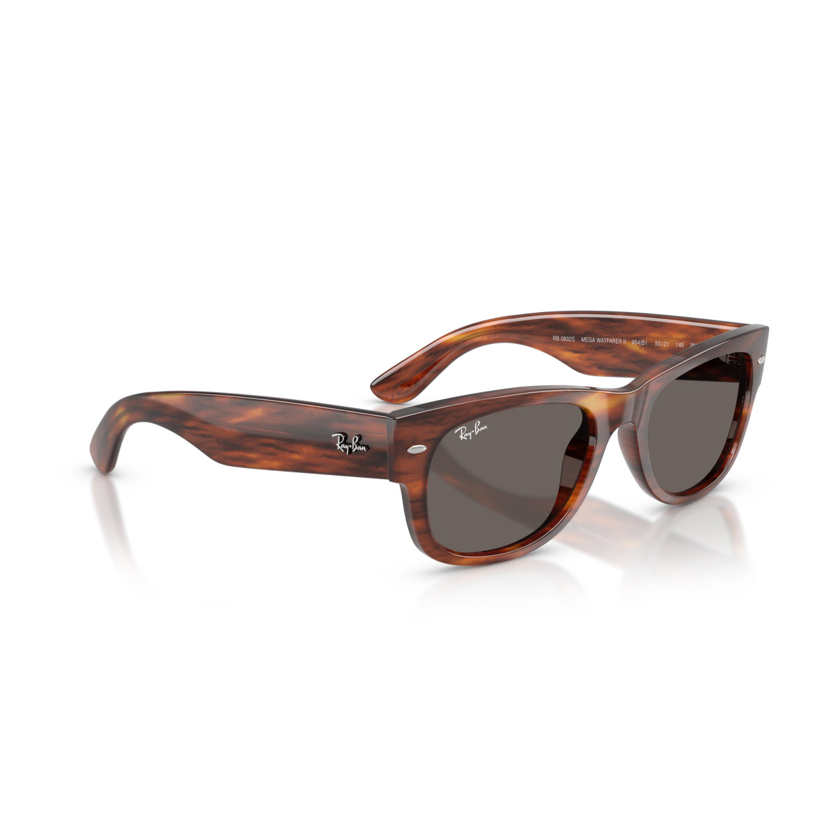 Ray-Ban Mega Wayfarer II akiniai | Striped Havana - Dark Grey