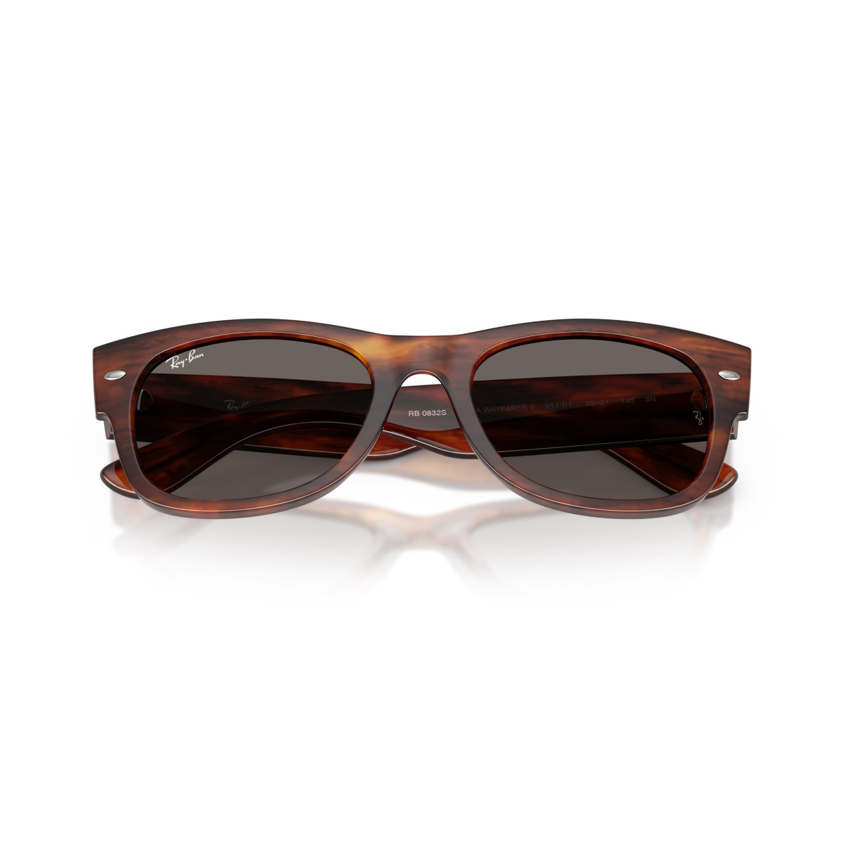 Ray-Ban Mega Wayfarer II akiniai | Striped Havana - Dark Grey