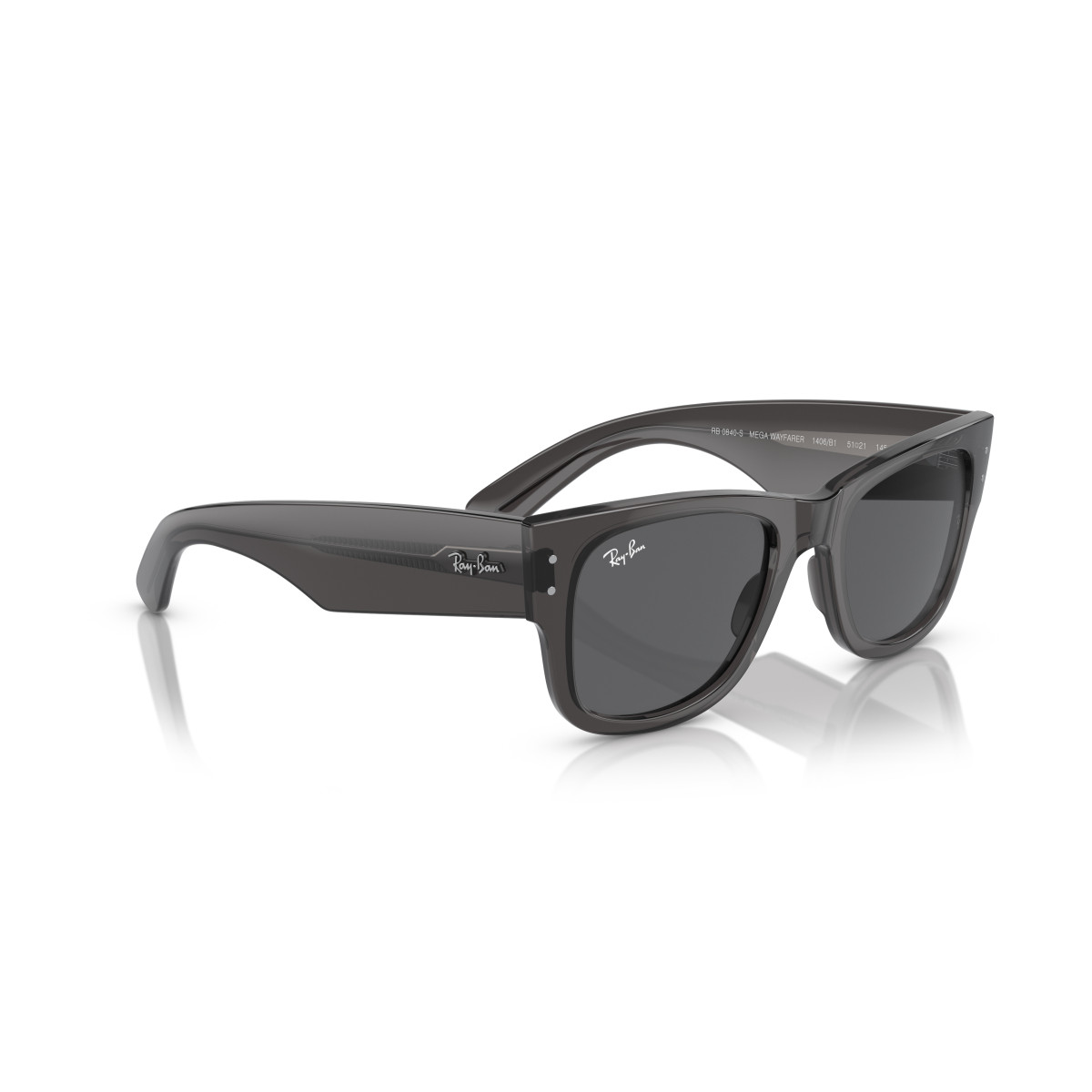 Ray-Ban Mega Wayfarer Sunglasses | Transparent Black - Dark Grey