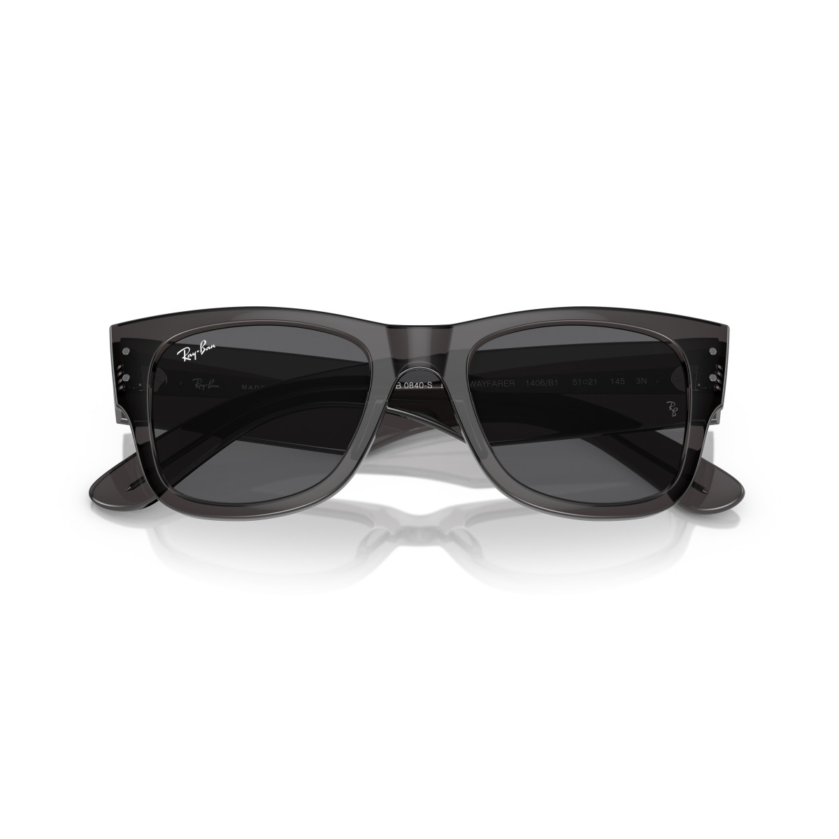 Ray-Ban Mega Wayfarer Sunglasses | Transparent Black - Dark Grey
