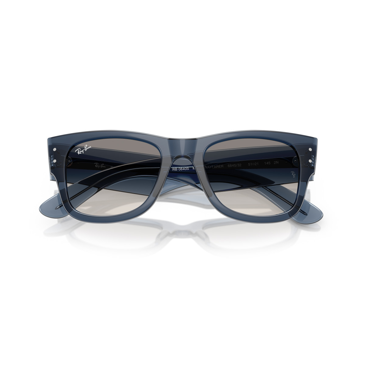 Ray-Ban Mega Wayfarer akiniai | Transparent Dark Grey - Clear Gradient Grey