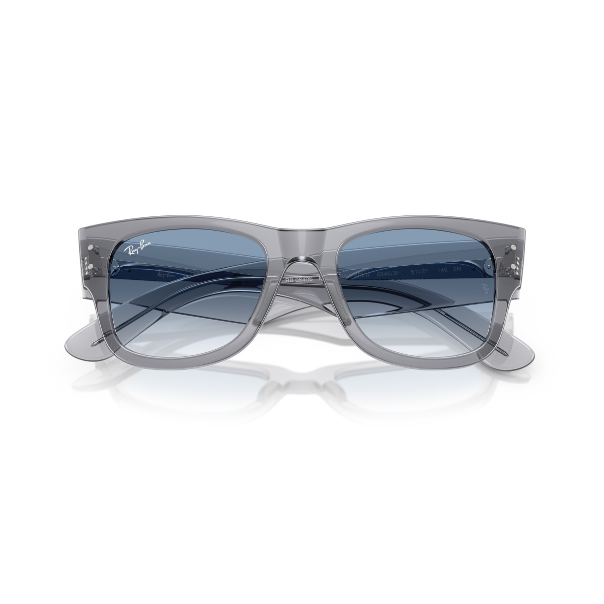 Ray-Ban Mega Wayfarer akiniai | Transparent Grey - Clear Gradient Blue