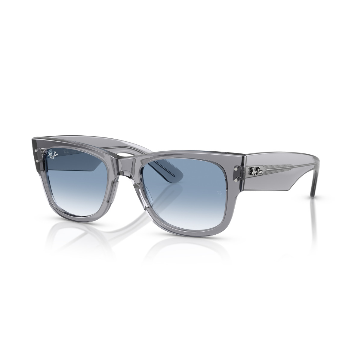 Ray-Ban Mega Wayfarer akiniai | Transparent Grey - Clear Gradient Blue