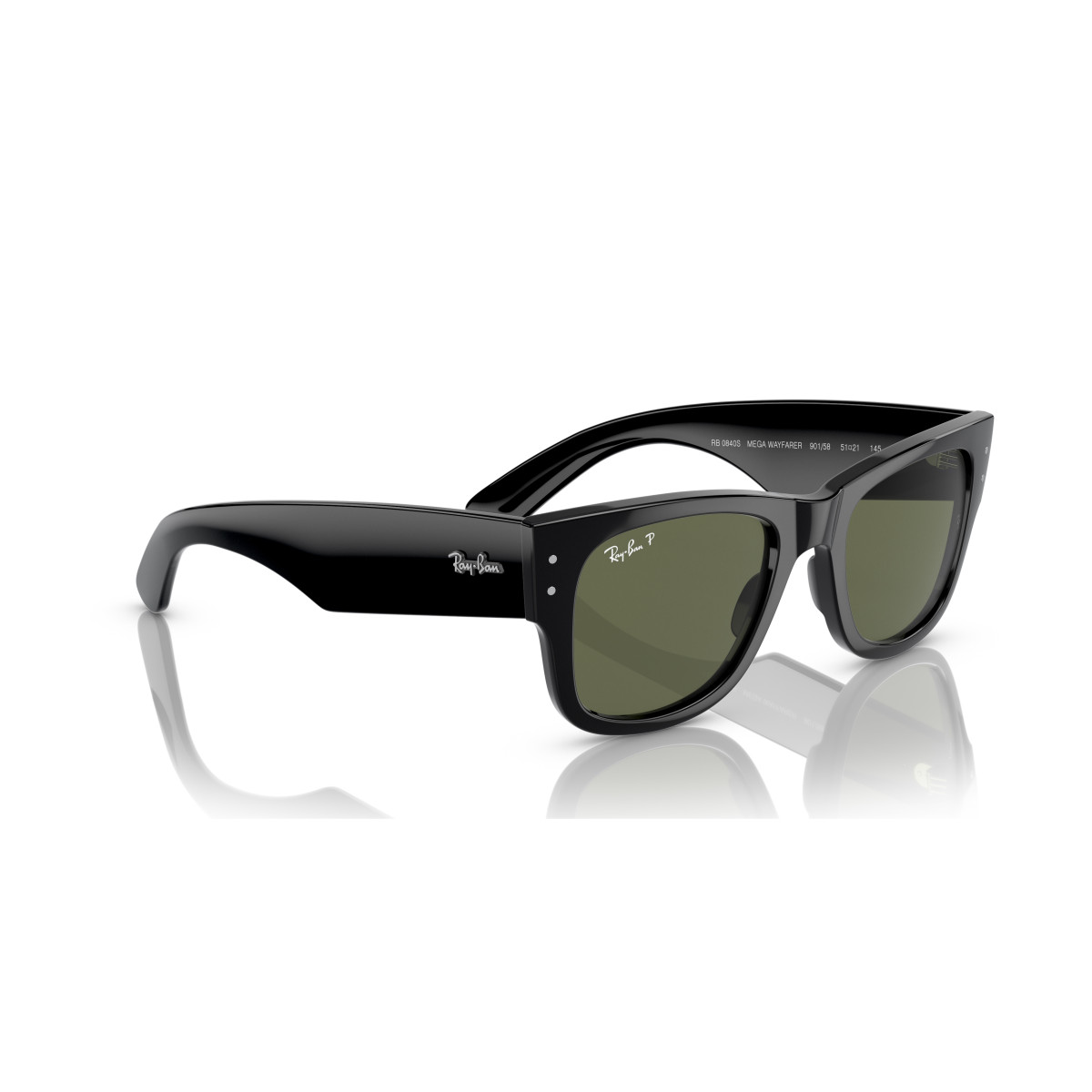 Ray-Ban Mega Wayfarer akiniai | Polarized | Black - Green