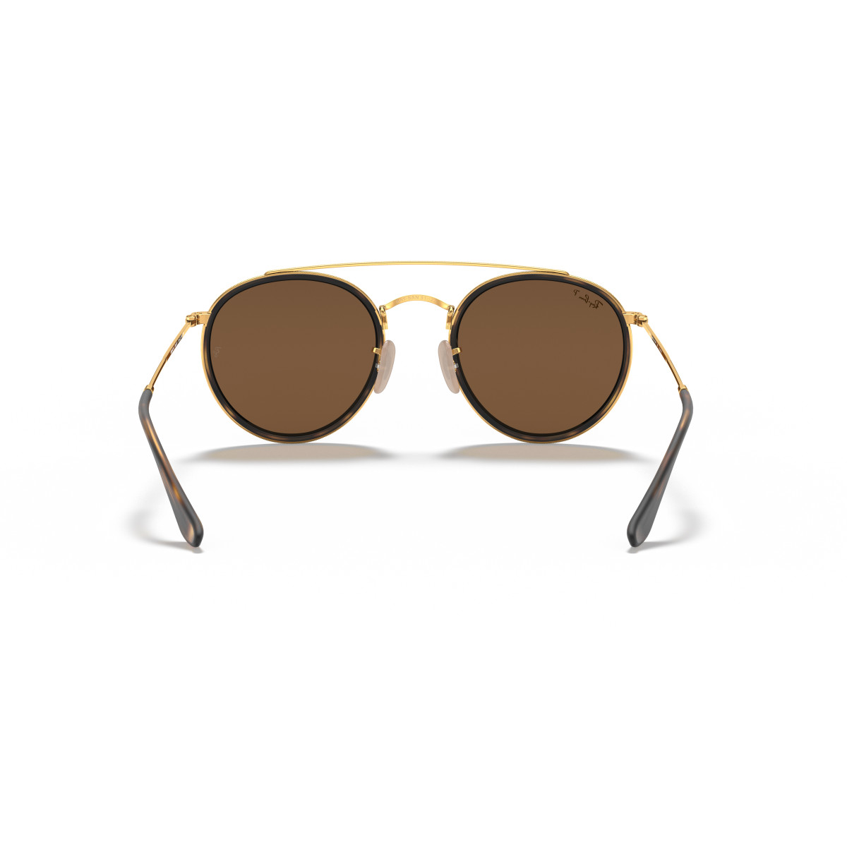 Ray-Ban Round Double Bridge akiniai | Polarized | Arista Gold - Brown