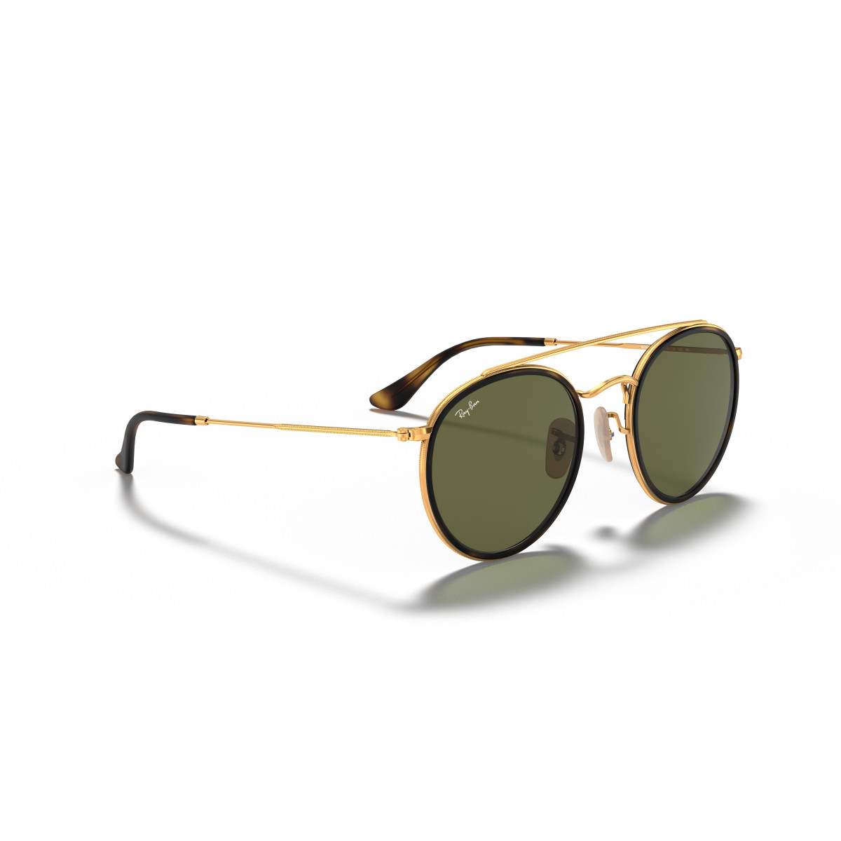 Ray-Ban Round Double Bridge akiniai | Arista Gold - G-15 Green