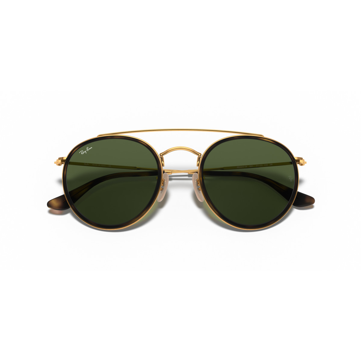Ray-Ban Round Double Bridge akiniai | Arista Gold - G-15 Green
