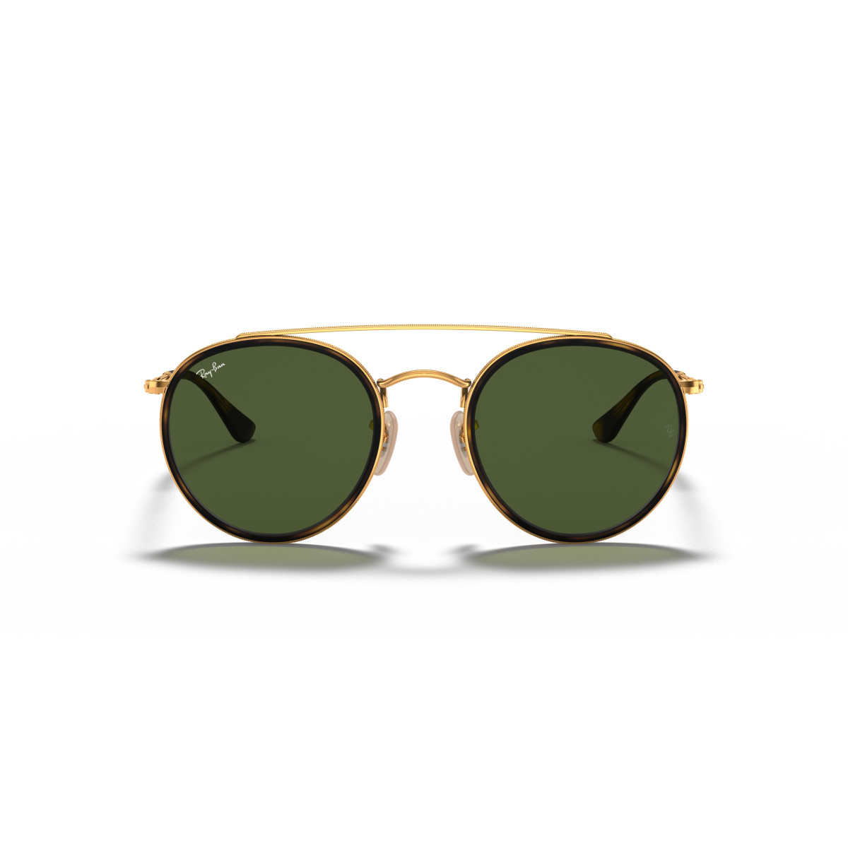 Ray-Ban Round Double Bridge akiniai | Arista Gold - G-15 Green