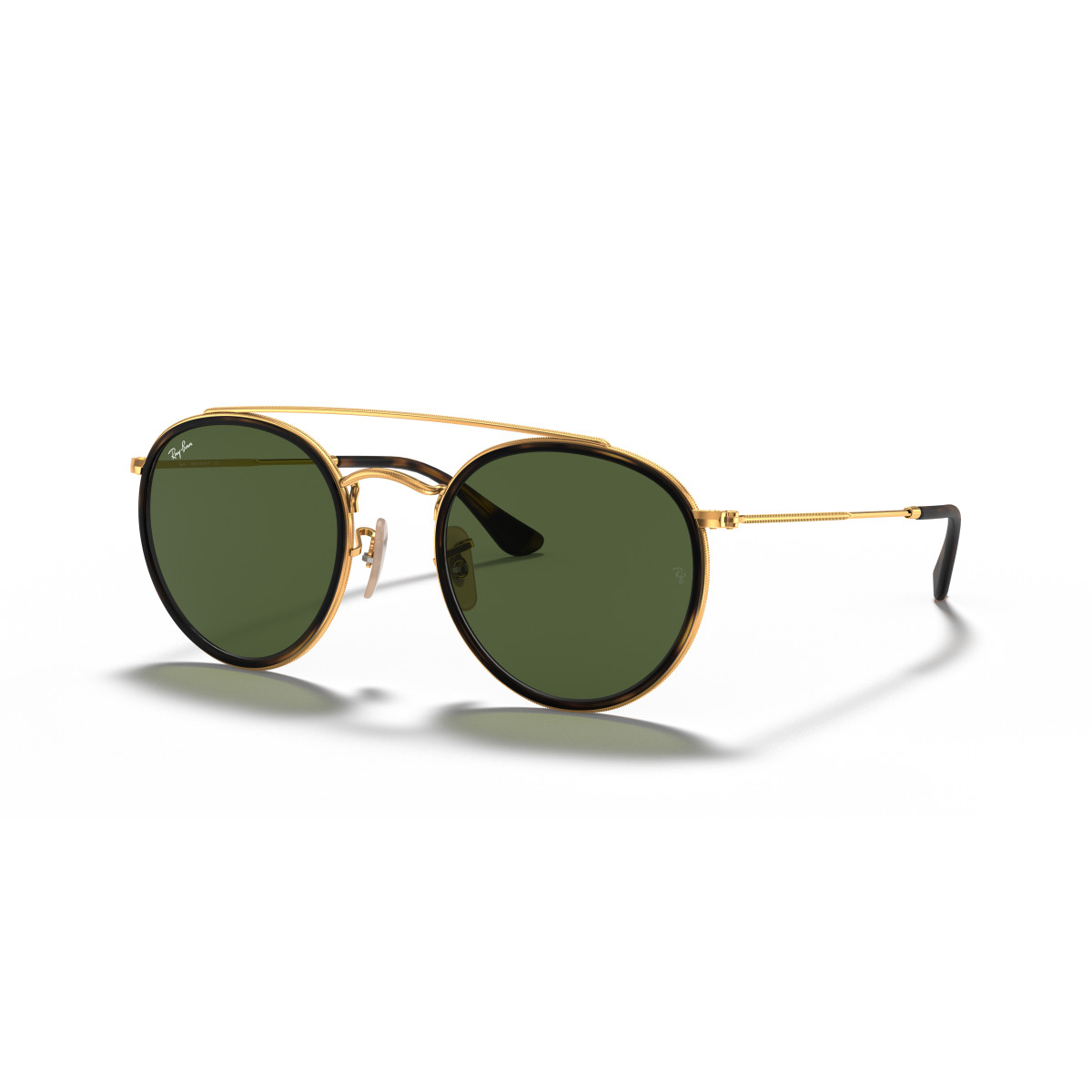 Ray-Ban Round Double Bridge akiniai | Arista Gold - G-15 Green