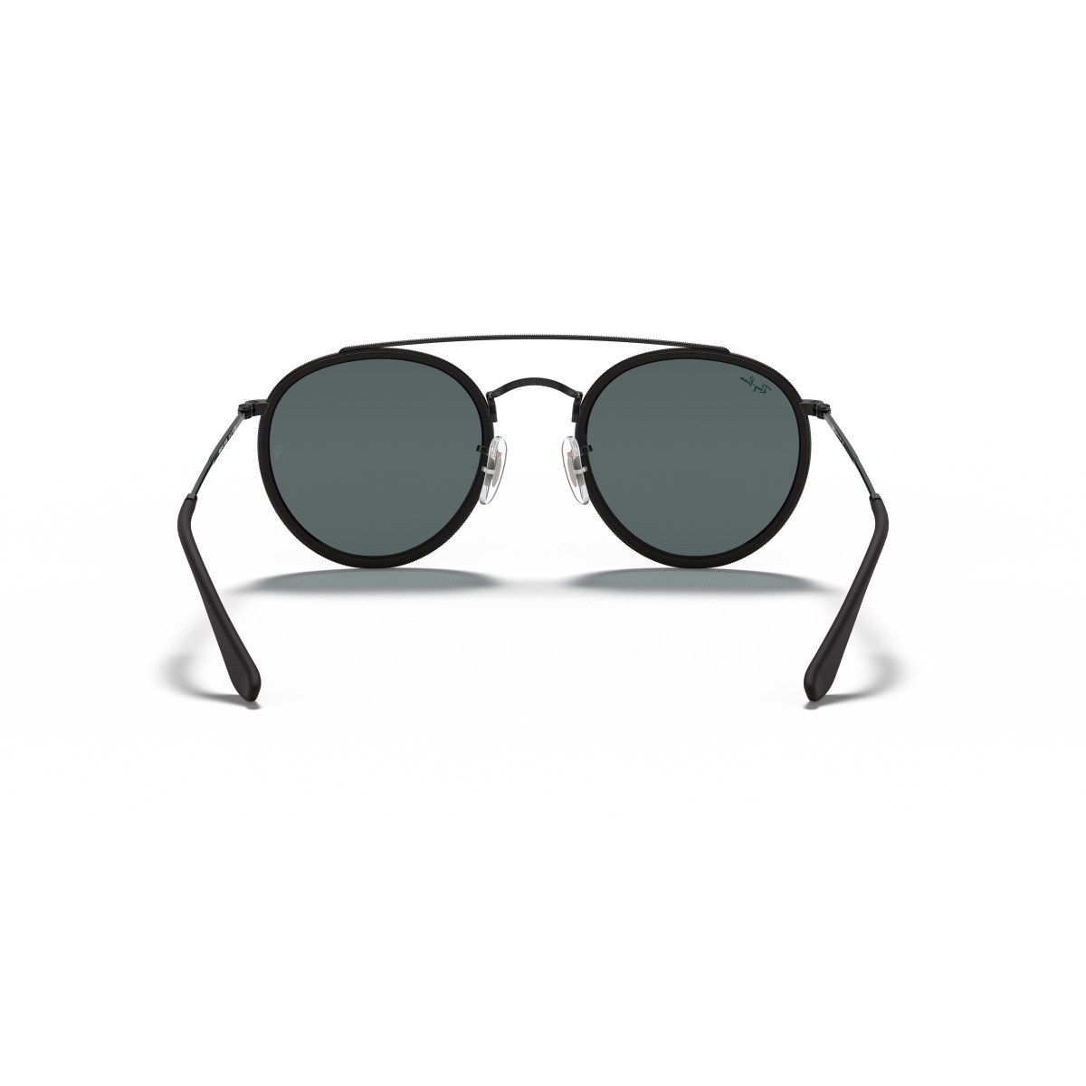 Ray-Ban Round Double Bridge Sunglasses | Black - Blue Grey