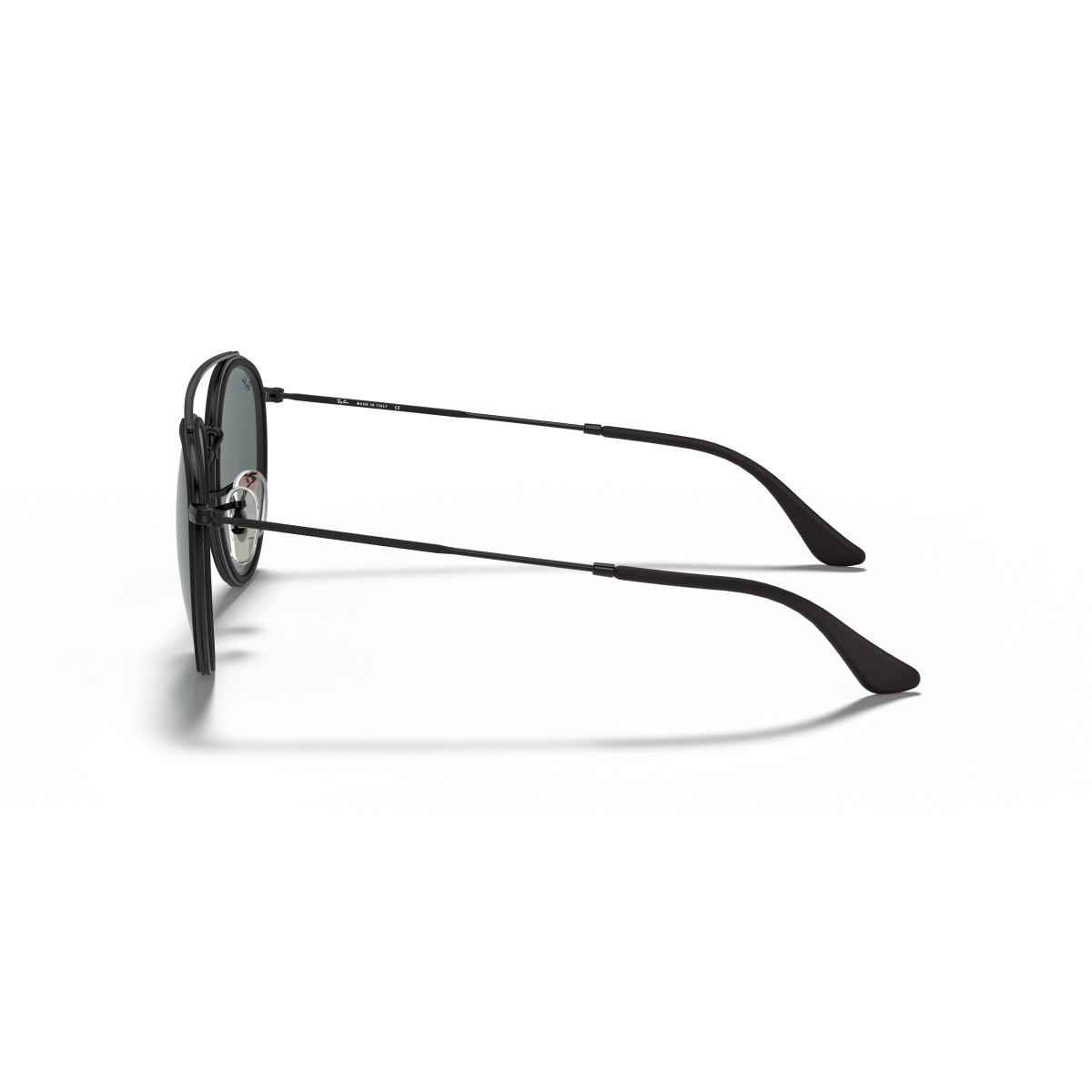 Ray-Ban Round Double Bridge Sunglasses | Black - Blue Grey