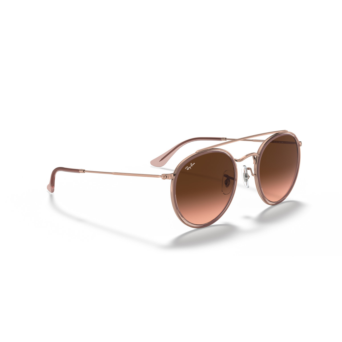 Ray-Ban Round Double Bridge akiniai | Copper - Brown Gradient
