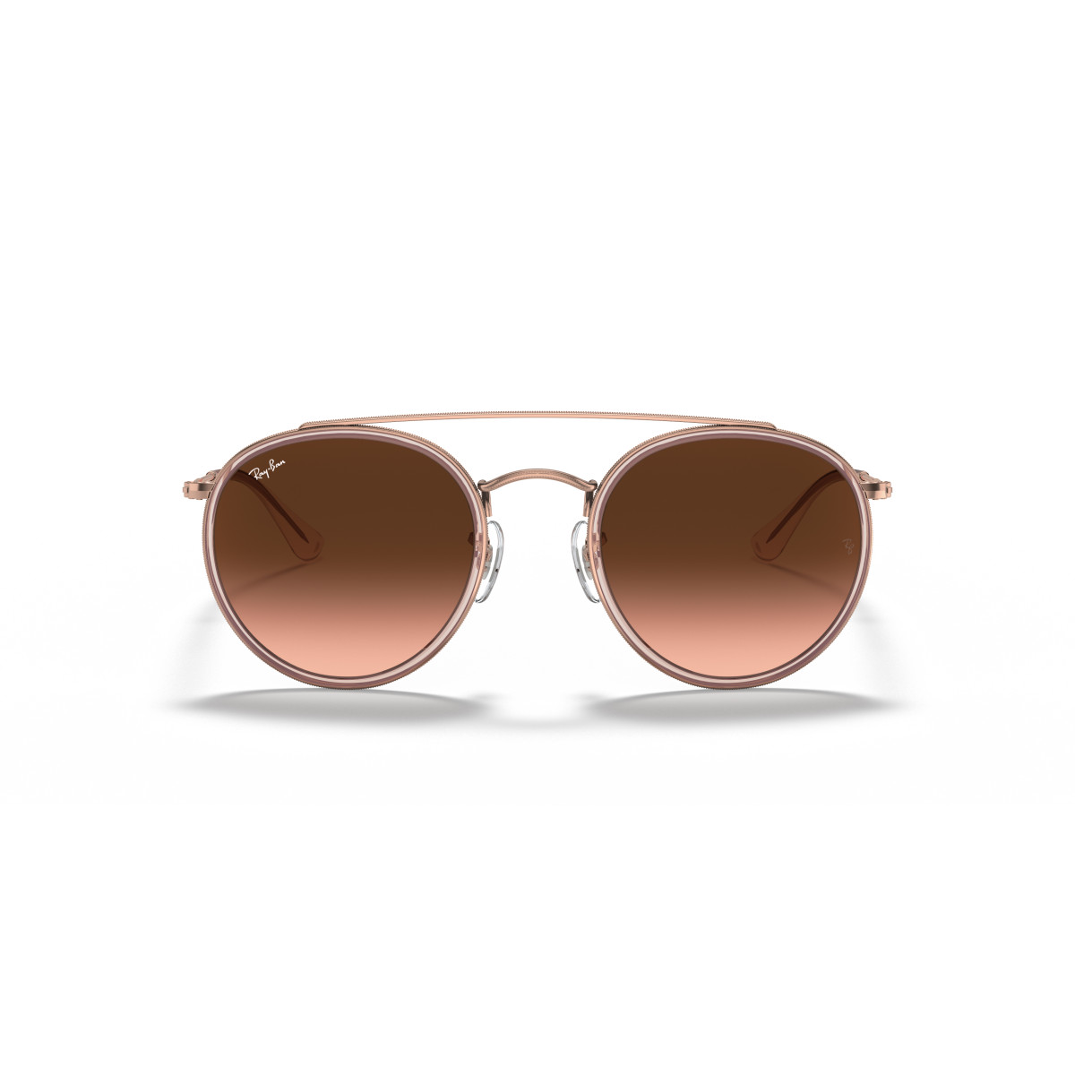 Ray-Ban Round Double Bridge akiniai | Copper - Brown Gradient