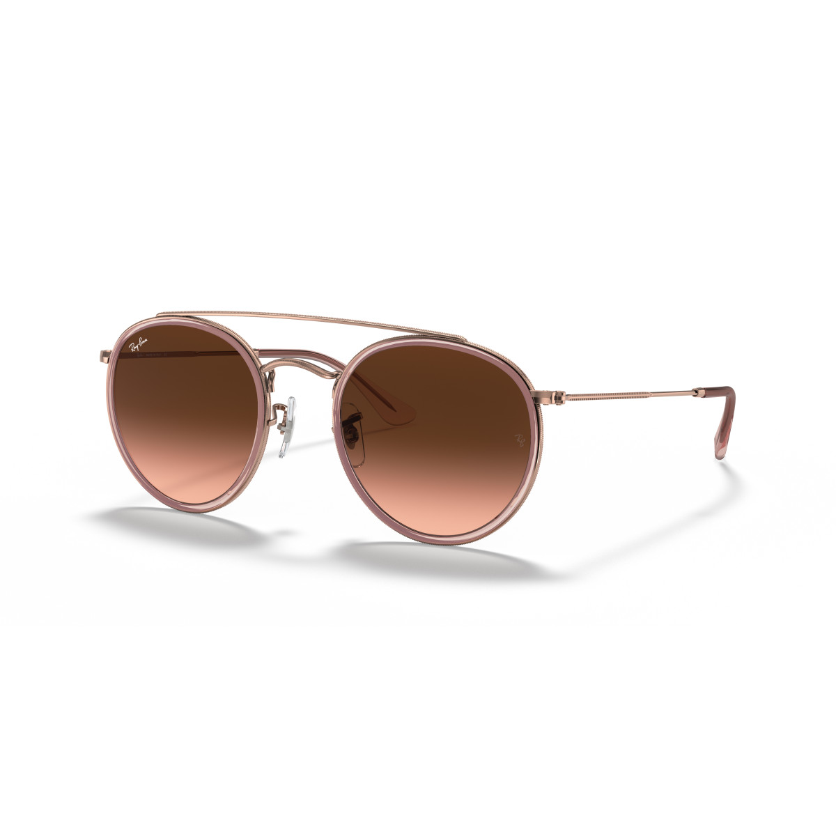 Ray-Ban Round Double Bridge akiniai | Copper - Brown Gradient