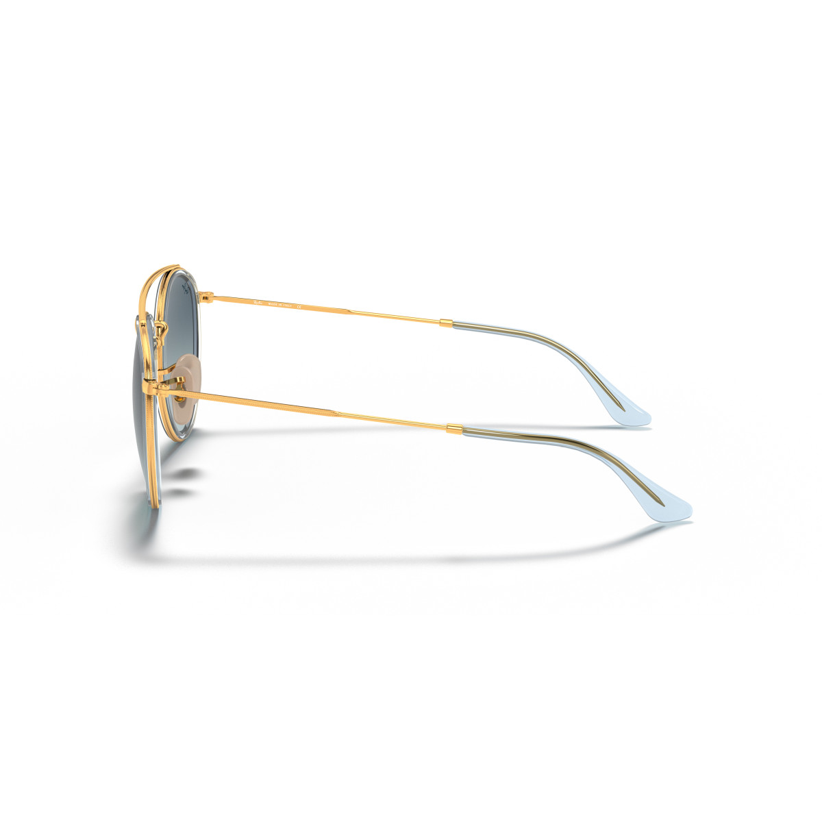 Ray-Ban Round Double Bridge akiniai | Arista Gold - Blue Gradient