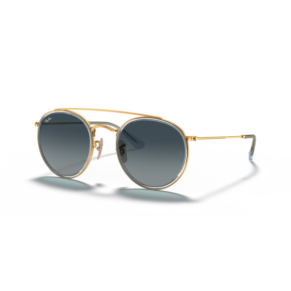 Ray-Ban Round Double Bridge akiniai | Arista Gold - Blue Gradient