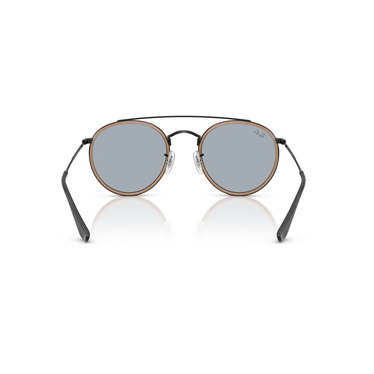 Ray-Ban Round Double Bridge Sunglasses | Black - Blue