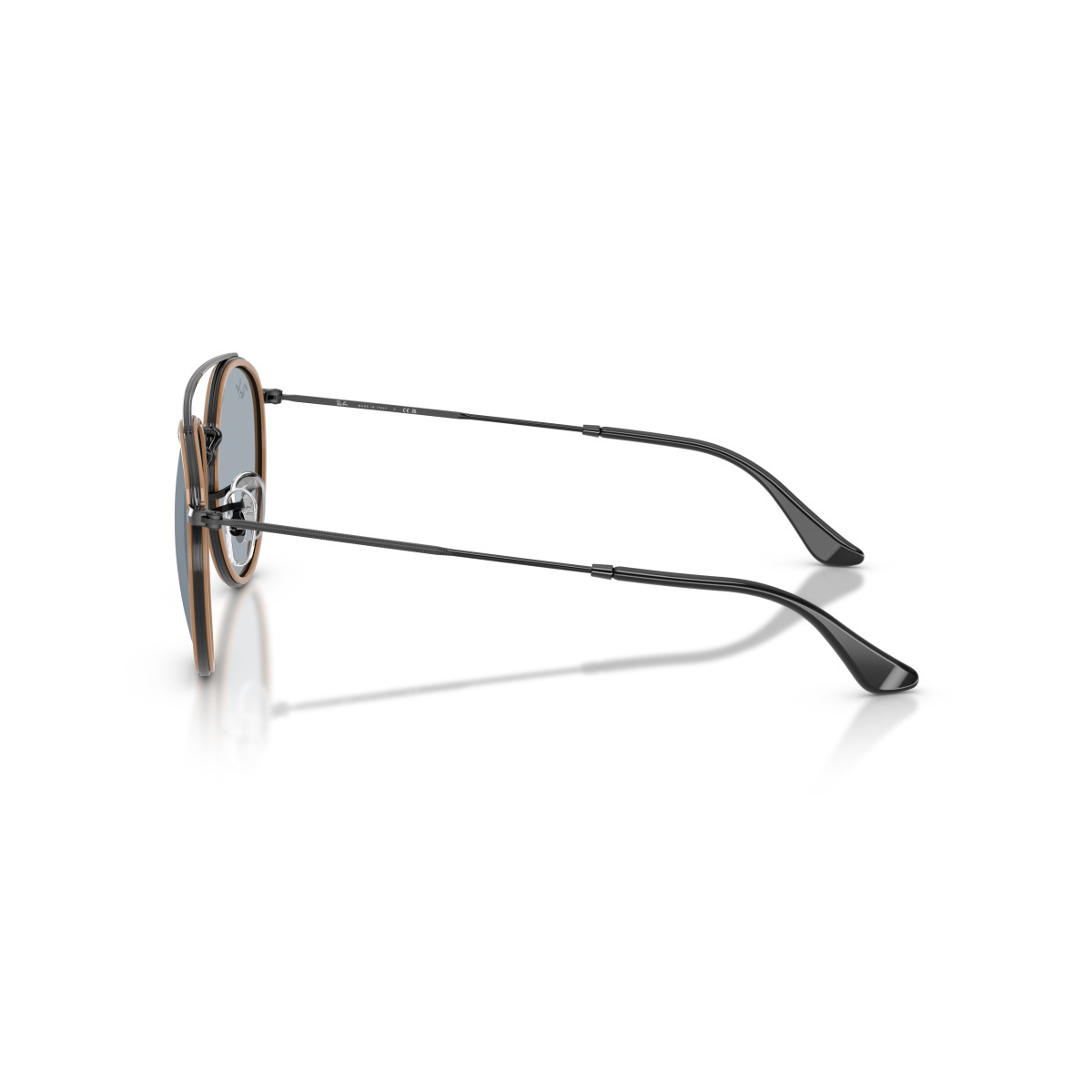 Ray-Ban Round Double Bridge Sunglasses | Black - Blue