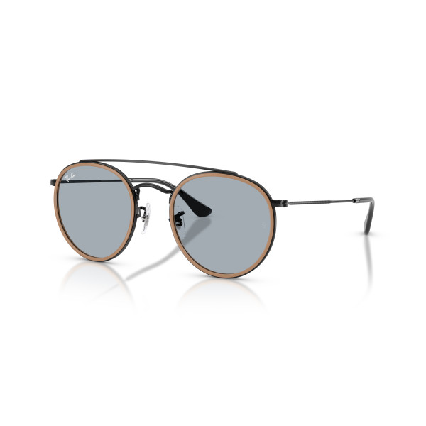Ray-Ban Round Double Bridge akiniai | Black - Blue