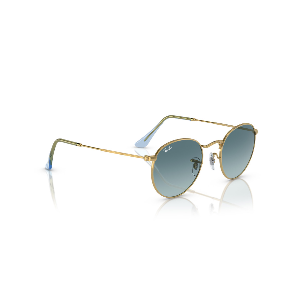 Ray-Ban Round Metal Small Sunglasses | Gold - Blue