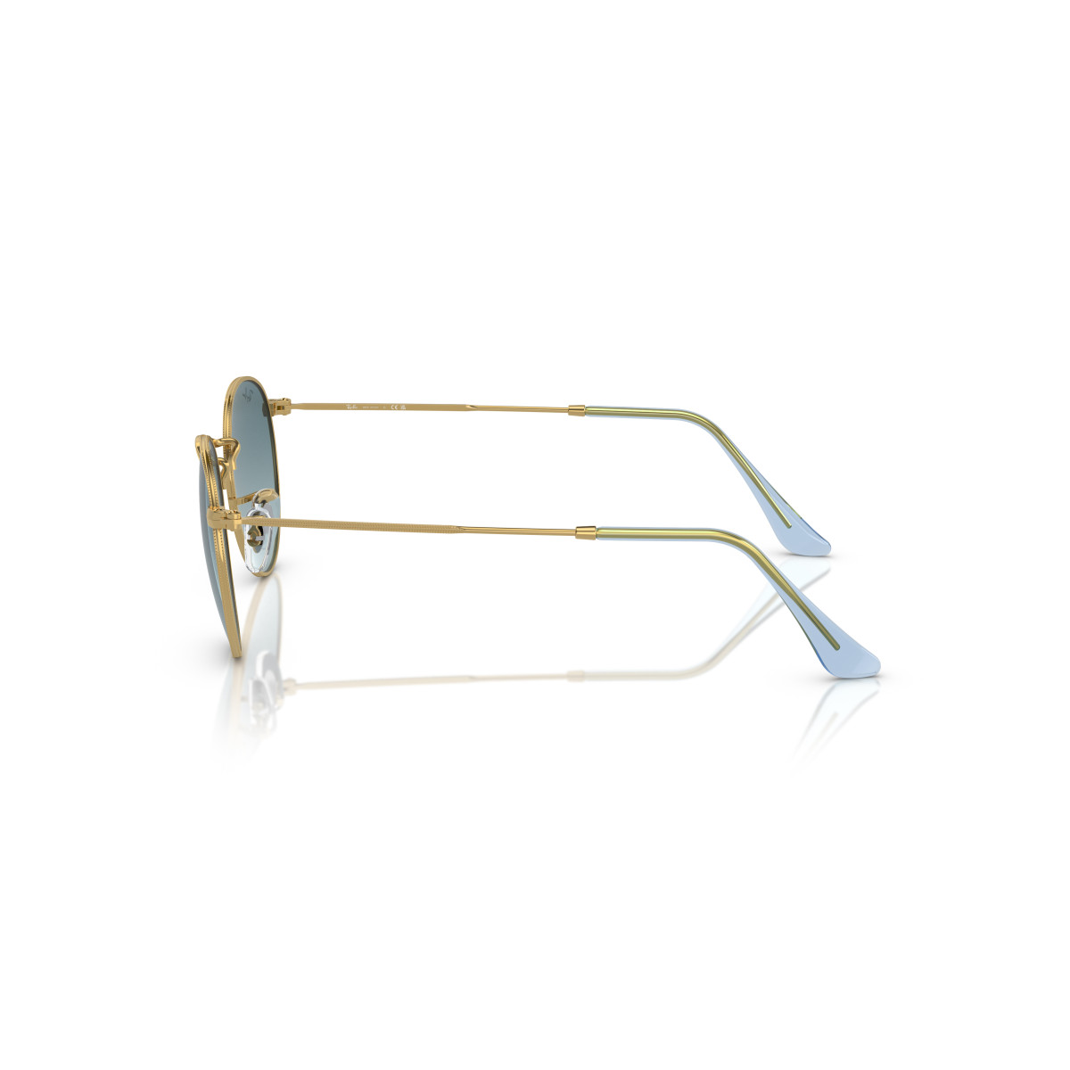 Ray-Ban Round Metal Small Sunglasses | Gold - Blue