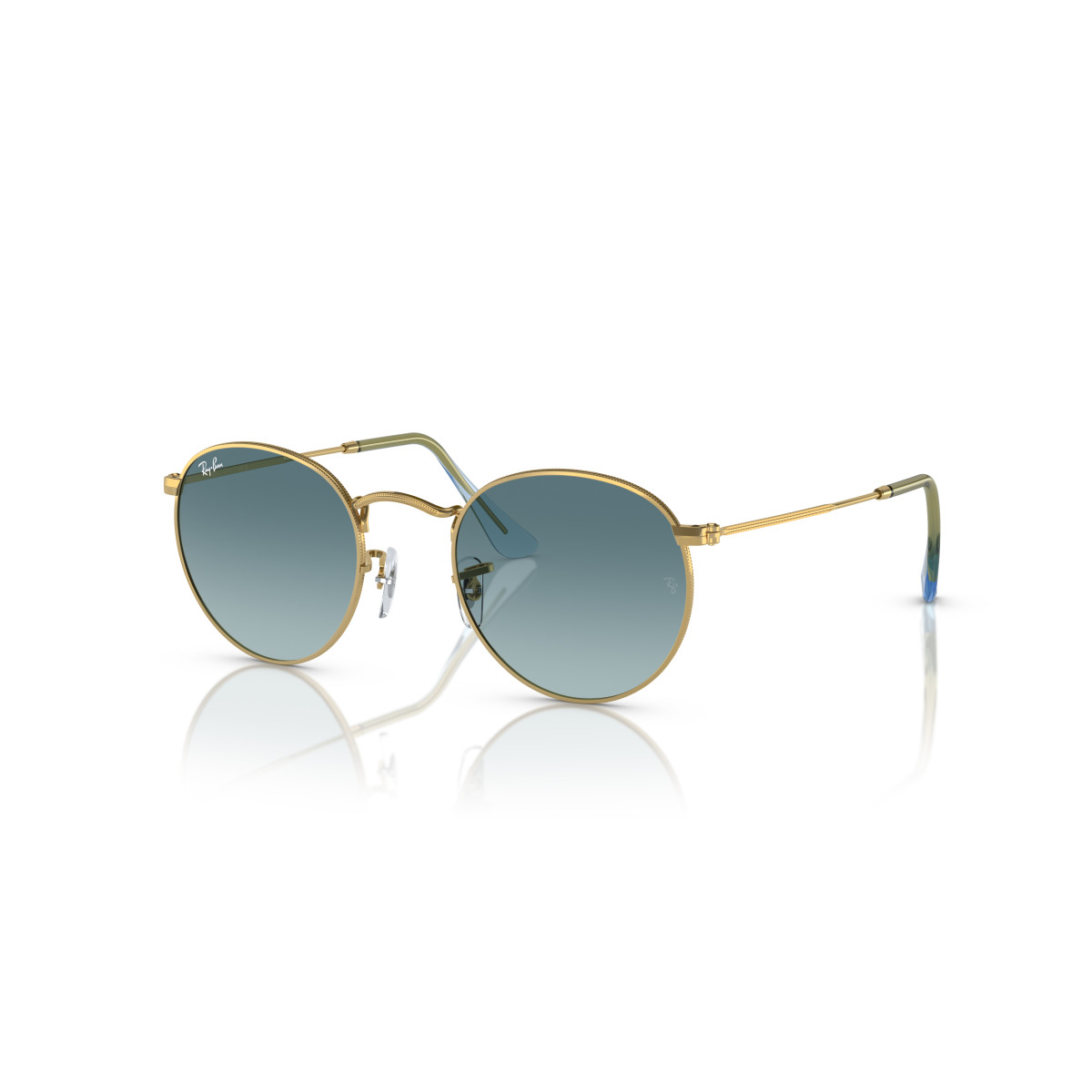 Ray-Ban Round Metal Small Sunglasses | Gold - Blue