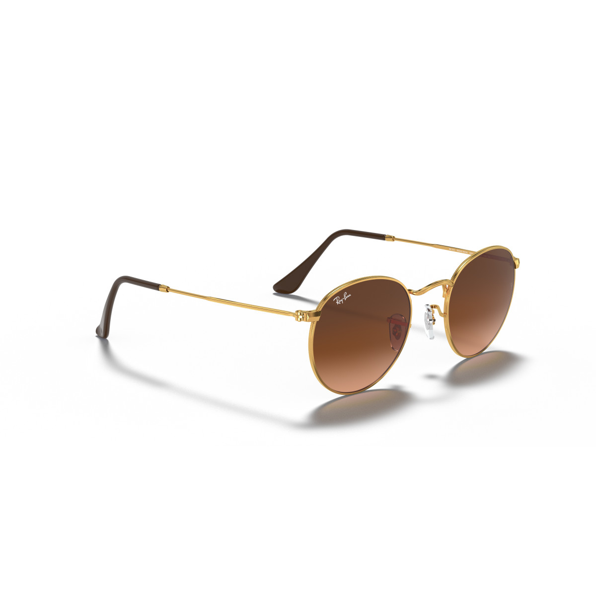 Ray-Ban Round Metal Small akiniai | Light Bronze - Pink Brown Gradient
