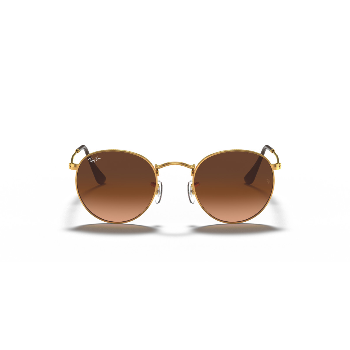 Ray-Ban Round Metal Small akiniai | Light Bronze - Pink Brown Gradient