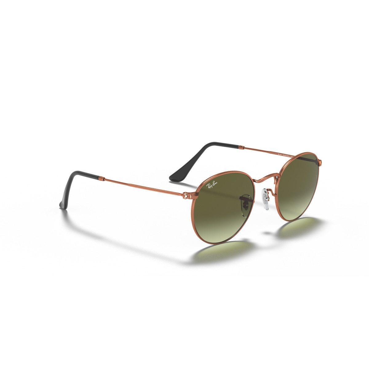 Ray-Ban Round Metal Small akiniai | Bronze Copper - Green Gradient