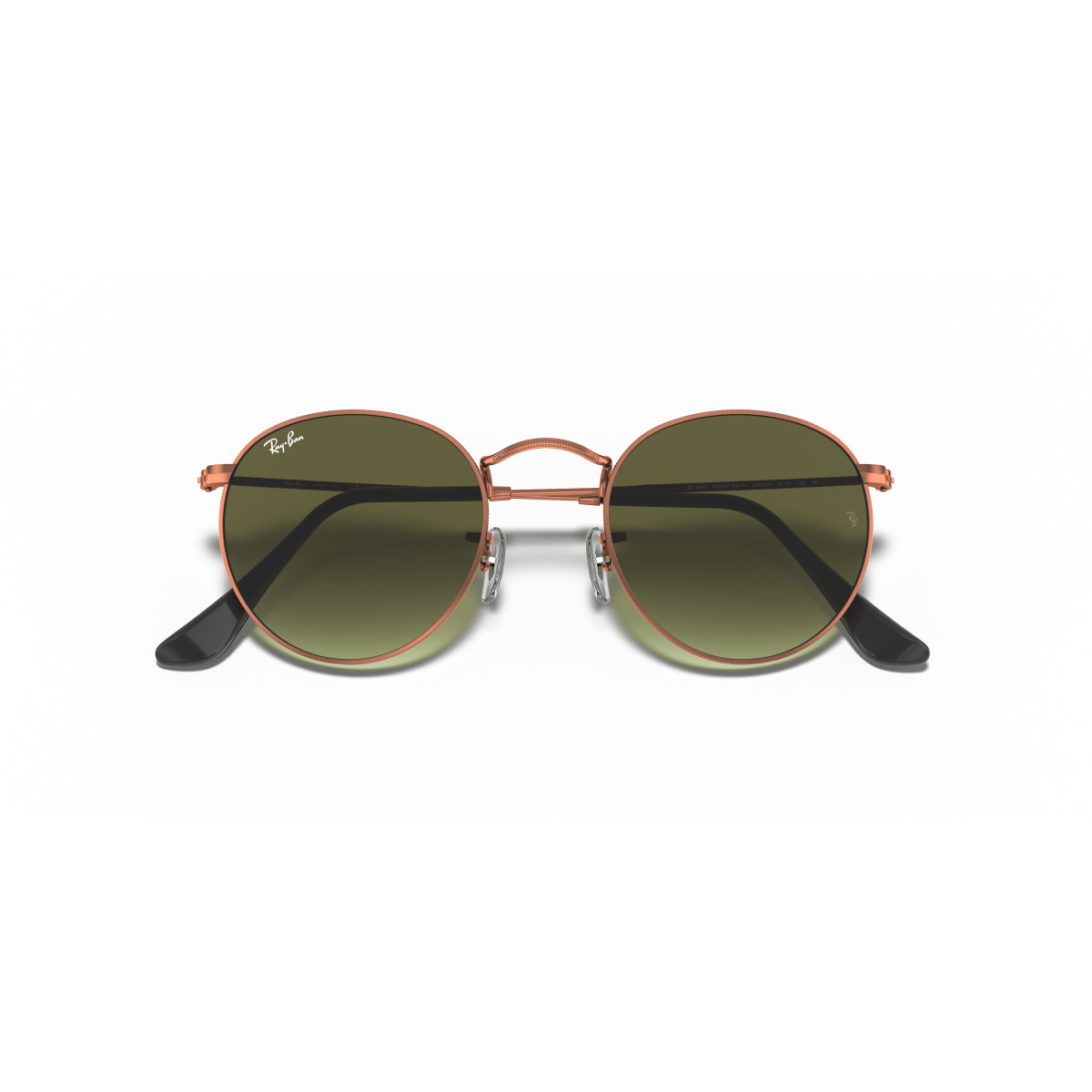Ray-Ban Round Metal Small akiniai | Bronze Copper - Green Gradient
